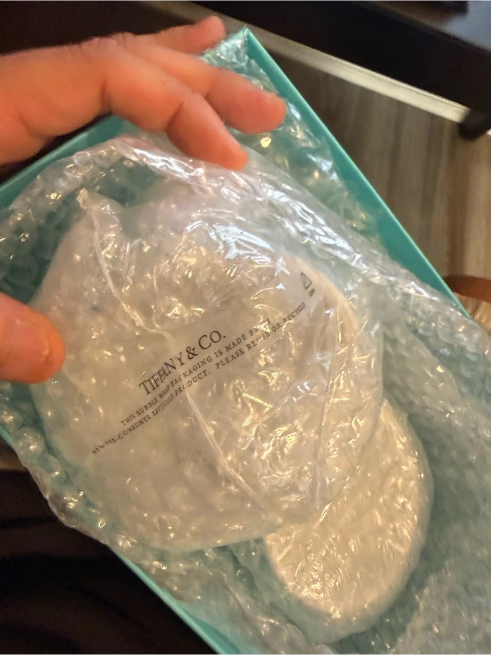Tiffany & Co. Fine Bone China Paper Cup Espresso Cups Set of 2 w/ Box